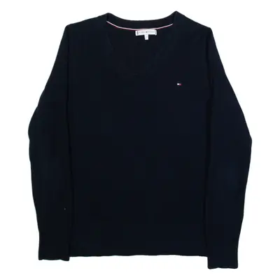 TOMMY HILFIGER Womens Jumper Blue Tight Knit S