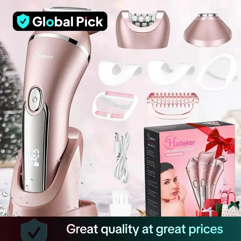 Global Pick 3 in 1 Electric Hair Removal Tool, Wet and Dry Use Hair Trimmer, USB Rechargeable Hair Removal Machine, Personal ...