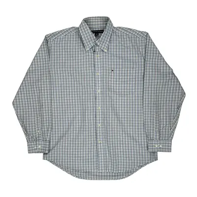 Tommy Hilfiger Checked Shirt - Large Blue Cotton