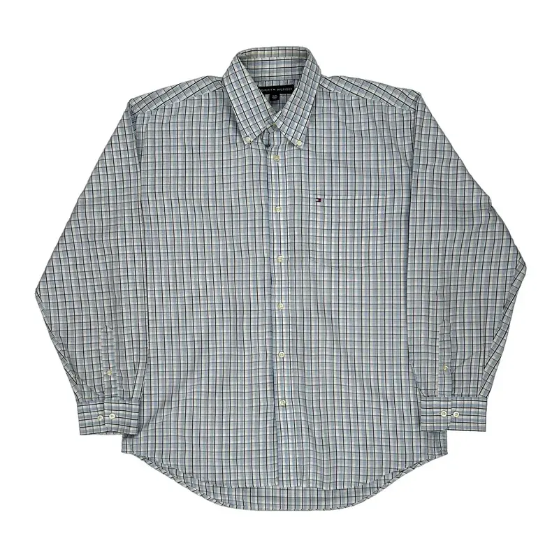 Tommy Hilfiger Checked Shirt - Large Blue Cotton