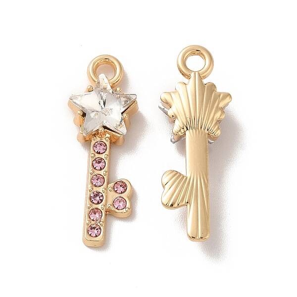 Rack Plating Alloy Rhinestone Pendants