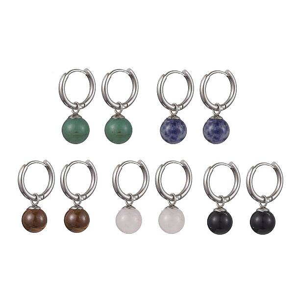 Gemstone Hoop Earring