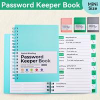 Mini Size Spiral Password Keeper Book With Alphabetical Tabs, Password Notebook daily journal 2025 planner collection christm...