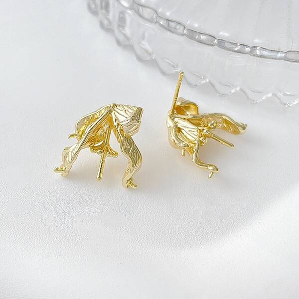 Flower of Life Brass Stud Earrings Findings