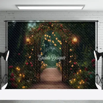 Aperturee Lighted Gold Arch Natural Forest Wedding Backdrop, 3X2FT(1MX0.6M), 14 USD, wedding backdrops, ENHD2J17-M
