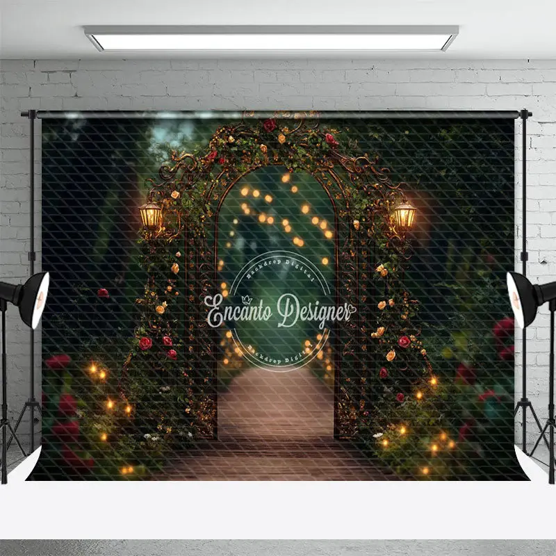 Aperturee Lighted Gold Arch Natural Forest Wedding Backdrop, 3X2FT(1MX0.6M), 14 USD, wedding backdrops, ENHD2J17-M