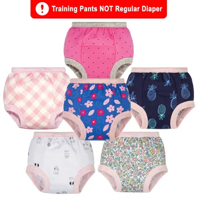 6 Pack Potty Training Pants for Boys & Girls – Soft Cotton Flower Print Underwear for Toddlers