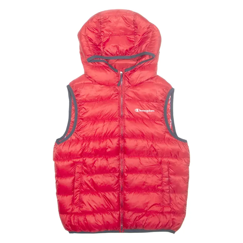 CHAMPION Boys Gilet Red Hooded 13-14Y