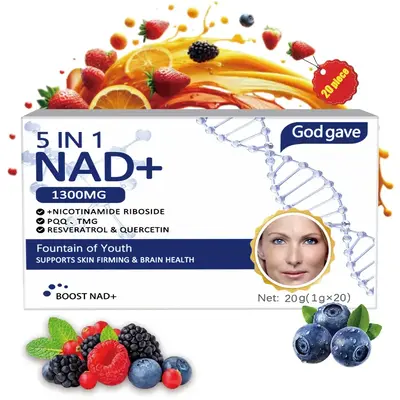 【5 in 1】Supports NAD Enhancement | Skin Repair | Brain Health Support | Supports Cellular Repair, Energy and Focus | Gift...