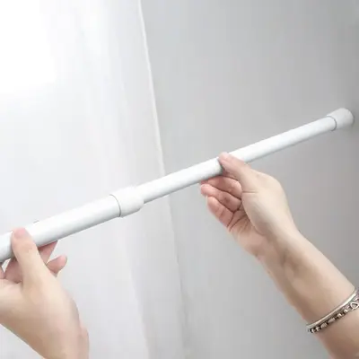 Punch-free Extendable Curtain Rod, 1 Count Heavy Duty Clothing Rod, Durable Telescopic Clothesline, Shower Curtain Rod, Punch...