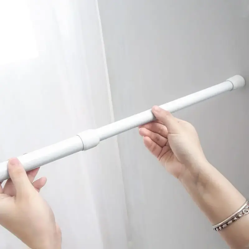 Punch-free Extendable Curtain Rod, 1 Count Heavy Duty Clothing Rod, Durable Telescopic Clothesline, Shower Curtain Rod, Punch...