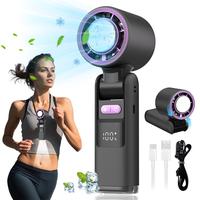 【Summer gift】Portable Handheld Turbo Fan, 5 Gear Wind,4000mAh Battery Operated,LED Display,Up to 10 Working Hours, low-no...