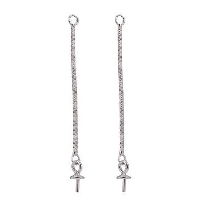 Anti-Tarnish Trendy Rhodium Plated 925 Sterling Silver Ear Threads
