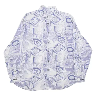 Mens Shirt Blue 90s Long Sleeve XL