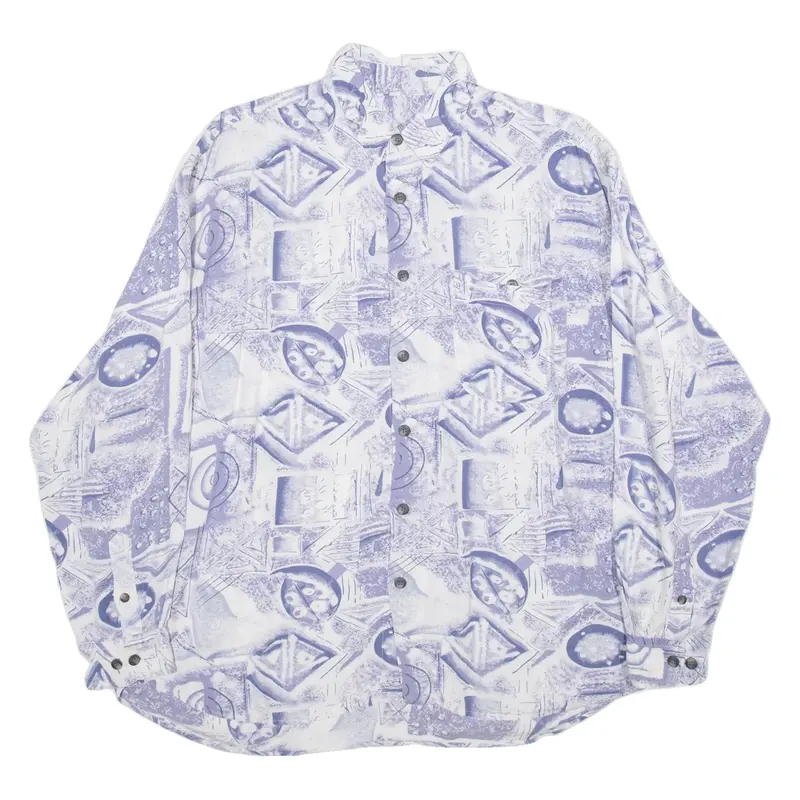 Mens Shirt Blue 90s Long Sleeve XL