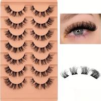 Natural Cluster Lashes, 7 Pairs D Curl Eyelash Extensions, Wispy Individual Lashes, False Eyelashes, DIY Lash Extensions, Las...