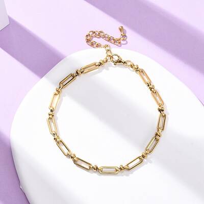 304 Stainless Steel Long Oval Link Chain Anklets