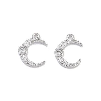 Brass Micro Pave Clear Cubic Zirconia Pendants