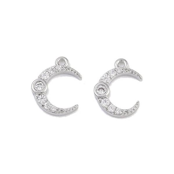 Brass Micro Pave Clear Cubic Zirconia Pendants