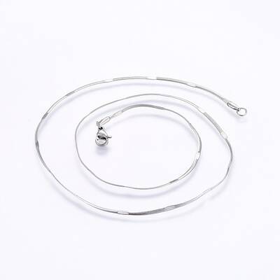 Non-Tarnish 304 Stainless Steel Flat Snake Chain Necklaces