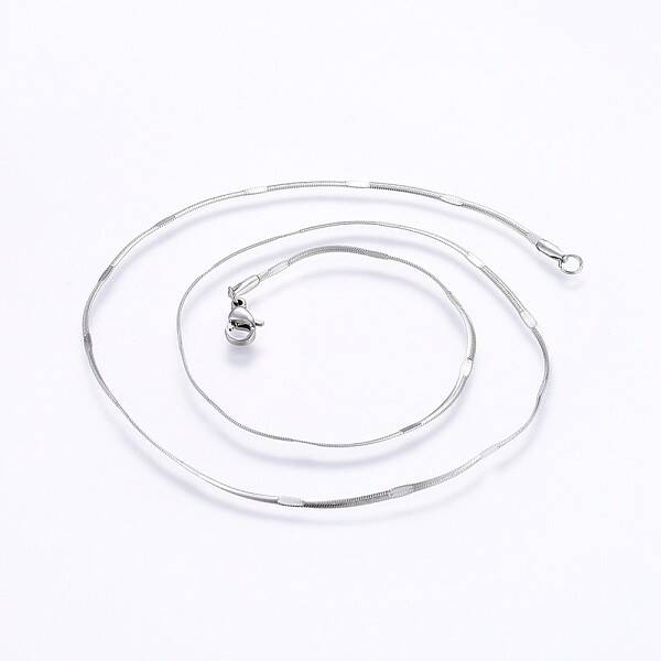 Non-Tarnish 304 Stainless Steel Flat Snake Chain Necklaces