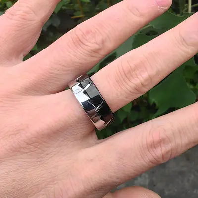Fidget Slider Ring, 1 Piece Stress Relief Colorblock Rotating Ring, Fashion Accessory for Men & Women, Casual Fidget Rings, H...