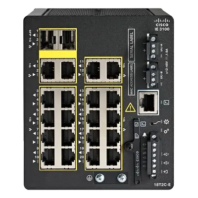 Cisco IE-3100-18T2C-E= | Cataylst IE3100 Rugged Series 18 x 10/100/1000Base-T RJ-45 and 2 x 1GbE RJ-45 Uplinks Ports Network ...