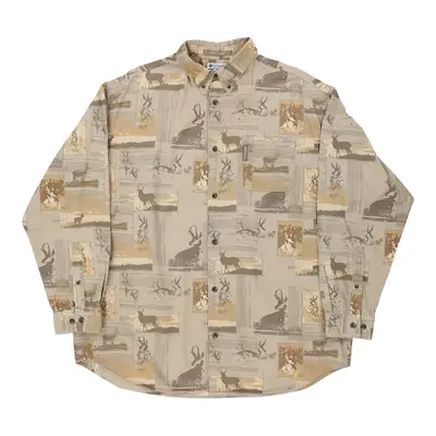 Columbia Patterned Shirt - XL Brown Cotton
