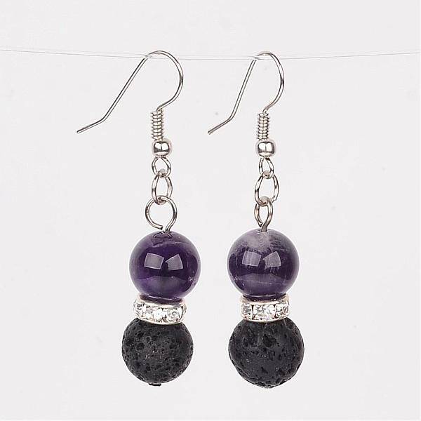 Natural Lava Rock Dangle Earrings