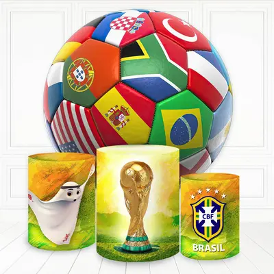 Aperturee Football And Trophy Round Birthday Backdrop Kit For Boy | Round Backdrop Stand Covers | Custom Round Backdrop | Rou...