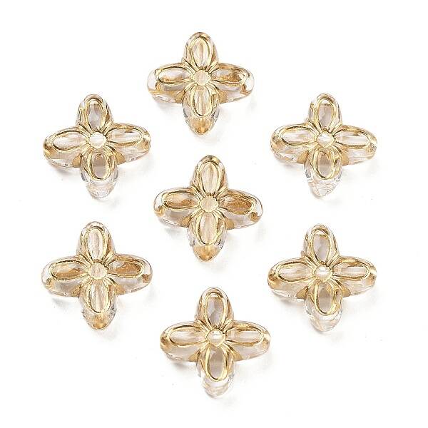 Metal Enlaced Transparent Acrylic Beads