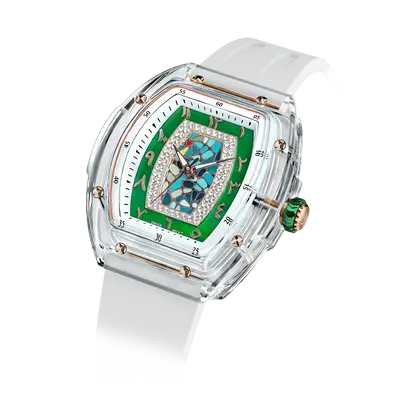 TSAR BOMBA Women's Quartz Watch | Arab White | Swiss Movement Wristwatch | Cubic Zirconia Mother of Pearl Dial | Waterproof S...