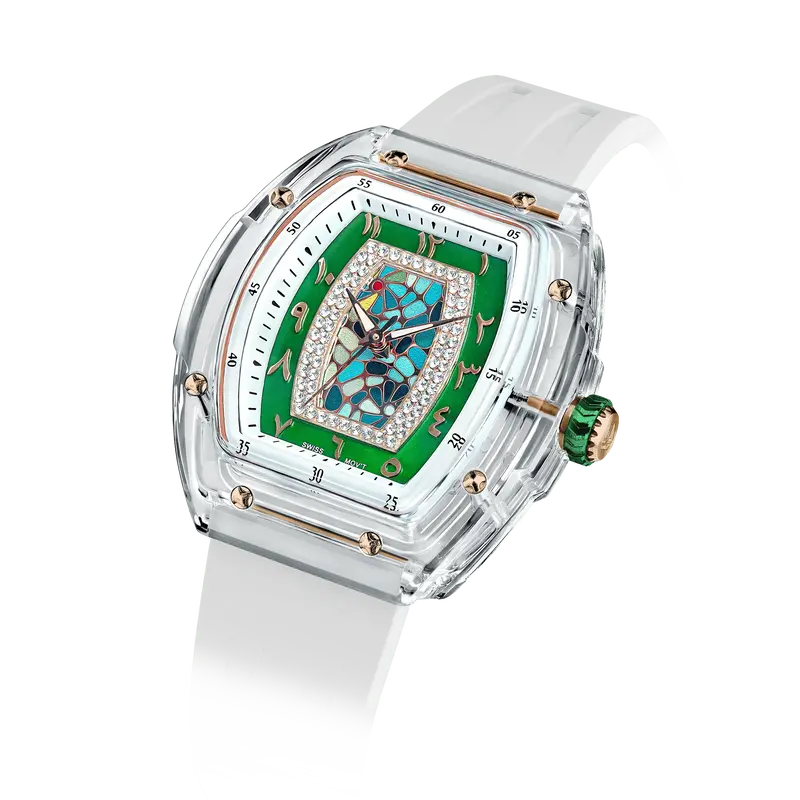 TSAR BOMBA Women's Quartz Watch | Arab White | Swiss Movement Wristwatch | Cubic Zirconia Mother of Pearl Dial | Waterproof S...