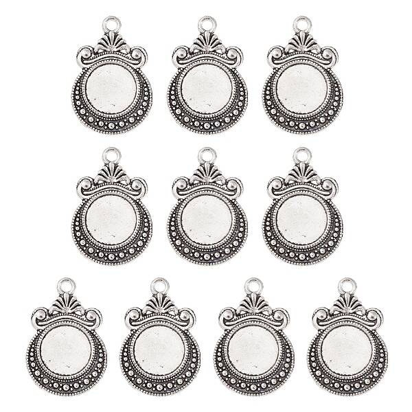 Tibetan Style Zine Alloy Pendant Cabochon Settings