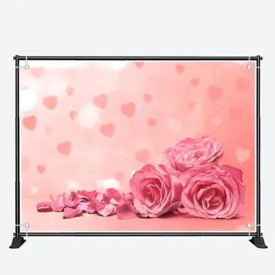 Pink Rose Petals Heart Bokeh Valentines Day Backdrop - Aperturee