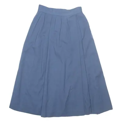 VICTORIA CANADA Womens A-Line Skirt Blue Midi Wool XS