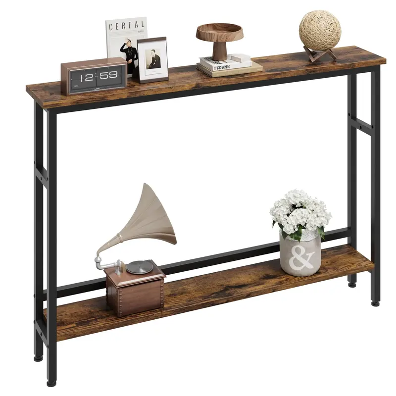 Garvee Slim Console Table 5.9 Narrow Sofa Table, 2 Tier Skinny Console Table with Adjustable Shelf, Slim Behind Couch Table ...
