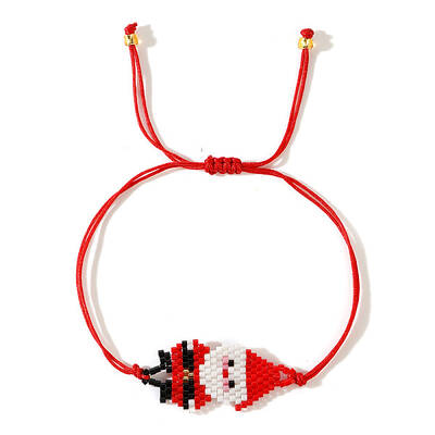 Christmas Cute Cartoon Character Miyuki Handmade Beaded Braided Adjustable Link Bracelets