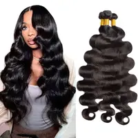 Ashine 10A Brazilian Virgin Black Natural Hair Bundles - 100% Human Hair Extensions & Wigs Straight, Body Wave, Deep Wave, De...