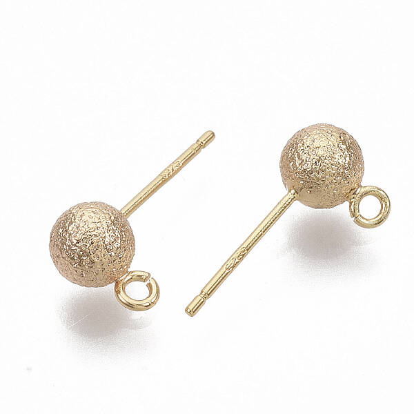 Brass Ball Stud Earring Findings