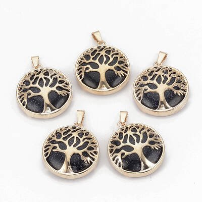 Synthetic Blue Goldstone Pendants
