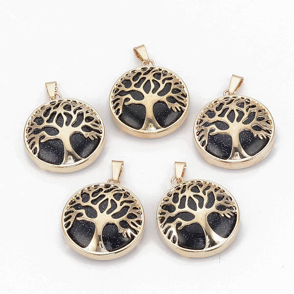 Synthetic Blue Goldstone Pendants