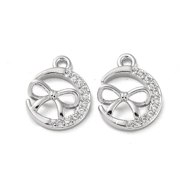 Brass Micro Pave Cubic Zirconia Charms