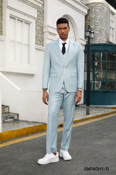 Stacy Adams Men's 3 Piece Hybrid Suit Solid Light Colors