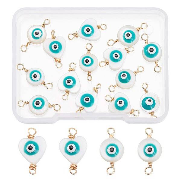 20Pcs 2 Style Natural Freshwater Shell Links