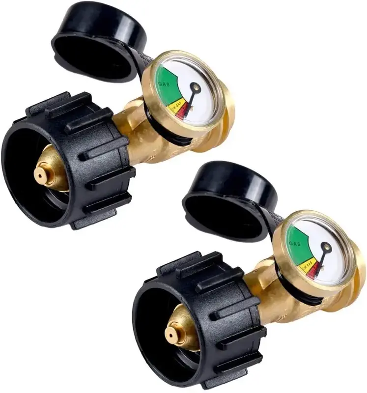2 PCS Propane Tank Gauge with Leak Detector, Universal Level Indicator for 5-40lb Tanks, Compatible with Camping Stoves, Heat...
