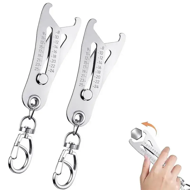 Portable Precise Thread Size Checker Keychain, Quick Hand Measuring Tool, Thread Size Verification Tool, Bolt and Nut Identif...