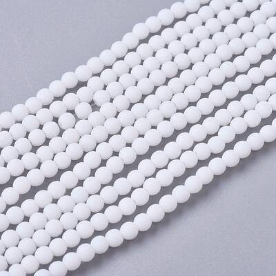 Frosted Opaque Glass Bead Strands