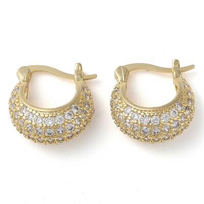Rack Plating Brass Micro Pave Cubic Zirconia Hoop Earrings