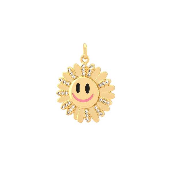 Brass Micro Pave Cubic Zirconia Pendants